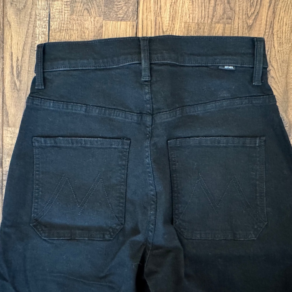 Mother Wrapper Patch Springy Ankle Not Guilty Black Jeans Denim Women's 28 P - Picture 5 of 9